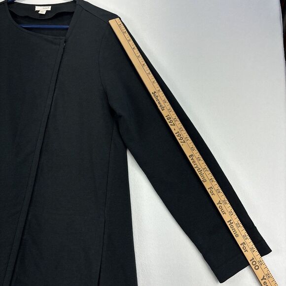 J.‎ JILL Pure Jill Asymmetric Full Zip Jacket SZ M Pima Cotton Modal Knit Black - Picture 8 of 16